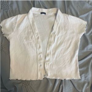Brandy Melville White Button-Up Cardigan top